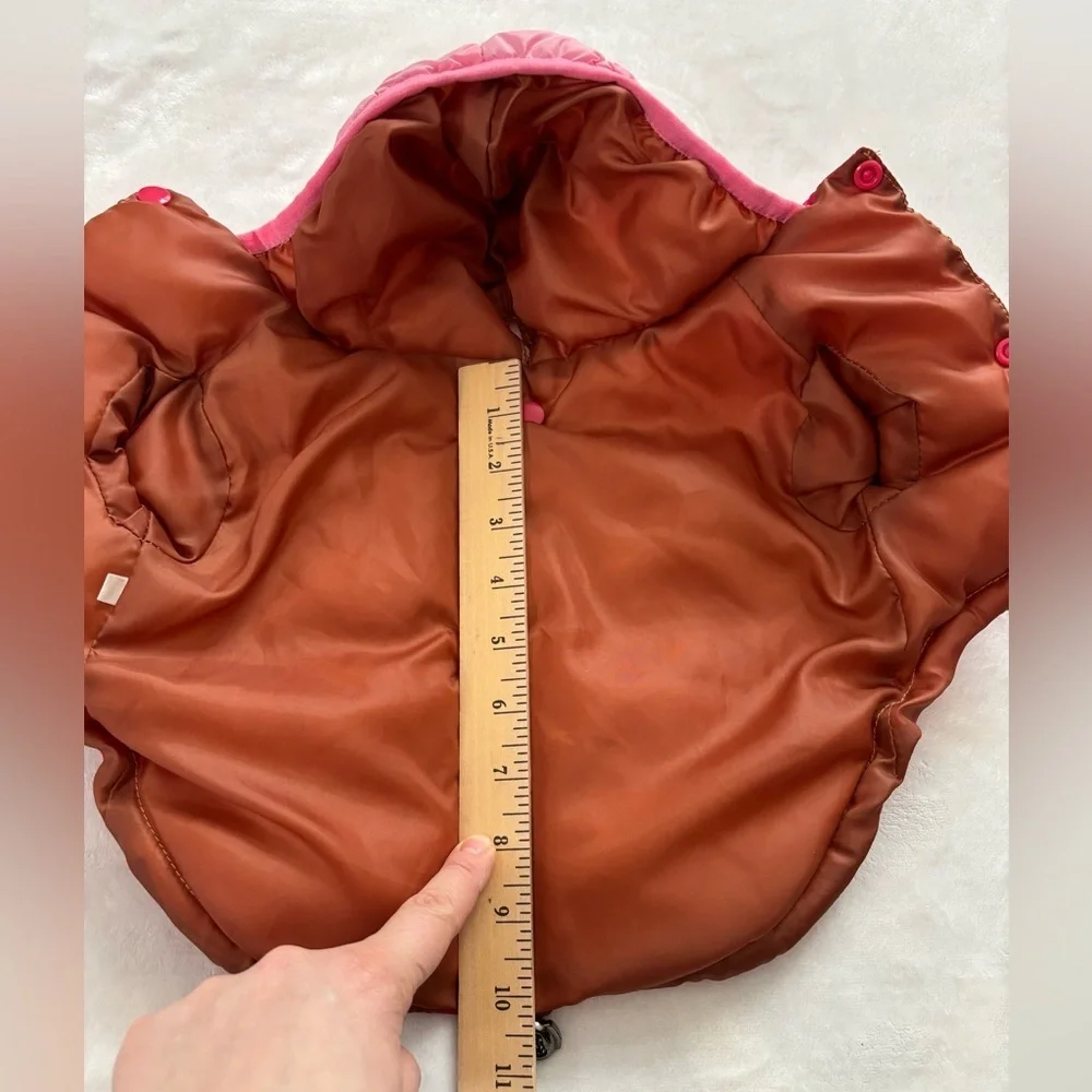 Kids Store Club Pink Ombre Dog Puffer Jacket Coat Size 14 Warm WinterHooded Vest